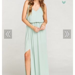 Bridesmaid Kendall Maxi Dress - Dusty Mint Crisp